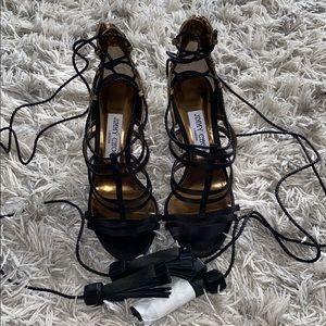 Jimmy Choo Black & Gold Sandals Size 37